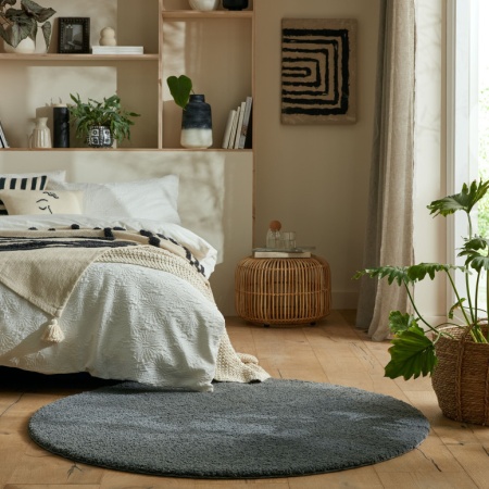 Килим Fluffy пране сив 133X133 см, кръгъл, Flair Rugs