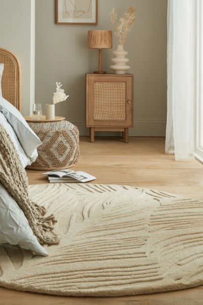 Килим Lino Leaf Natural 160X160 см, кръгъл, Flair Rugs
