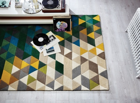 Килим Prism Зелен/Многоцветен 80X150 см, Flair Rugs