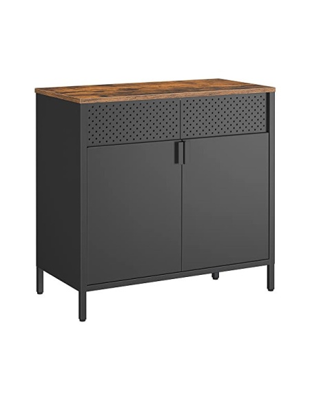 Комод с 2 врати, Songmics, 80 x 40 x 76 см, LSC102B01, Сив