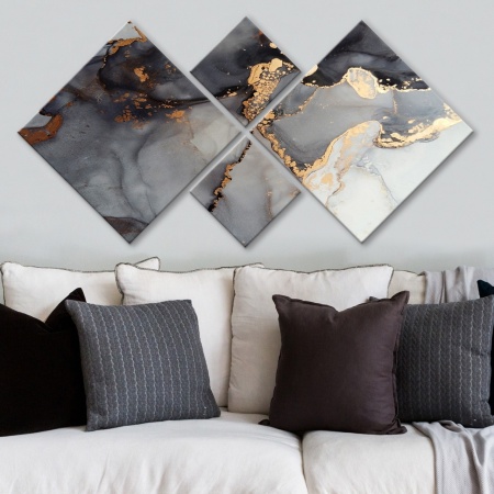Комплект картини от платно (4 части) 4MDF1471082561 Многоцветен 60x115 cm