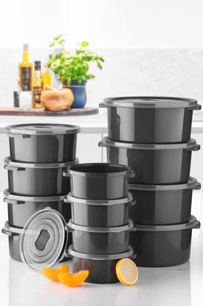 Комплект кутии за съхранение (12 броя) SILANT12 Антрацит 22x9,5 cm