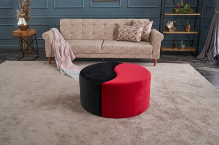 Комплект от 2 табуретки Alis Pouffe Black 80x40x80 cm