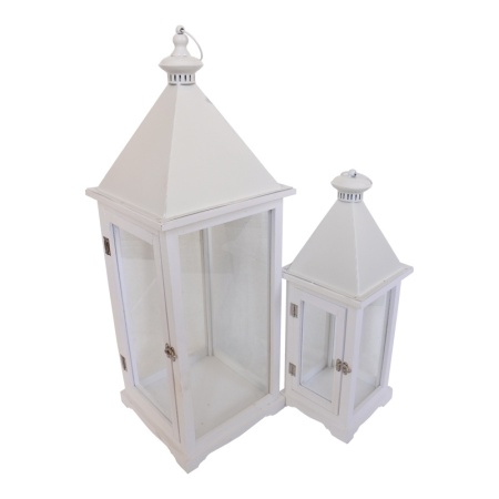 Комплект фенери 2 броя Oprie Pako World White 27x27x76,5 cm