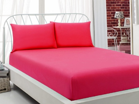 Лист с еластична лента и 1 калъфка за възглавница Majoli Ruby, 100x200cm (100% памук)
