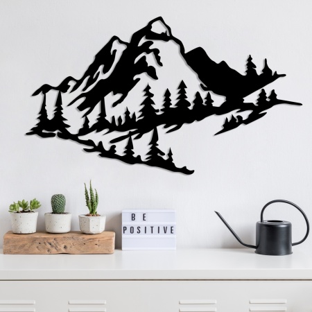 Метален декоративен аксесоар за стена Metal-457 Black 40x70 cm