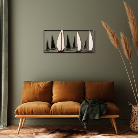 Метална картина Yelkenli Многоцветна 40x91x5 см