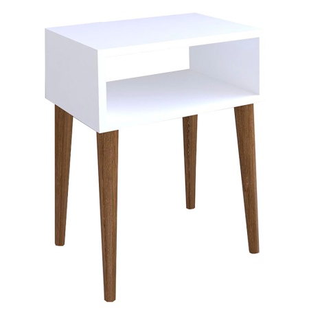 Нощно шкафче Ханк бяло - цвят орех 45x30x60см