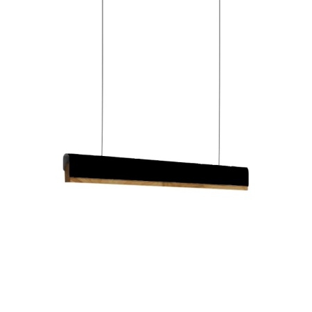Полилей Rafmole LED от черен метал и дърво 120x2.5x100 cm