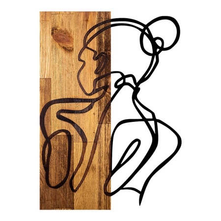 Стенна декорация, Womanel, Pako World, борова дървесина, естествен цвят, 35x3x50 см