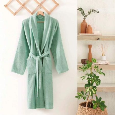 Унисекс халат за баня Salyaka Mint, размер L / XL (100% памук)