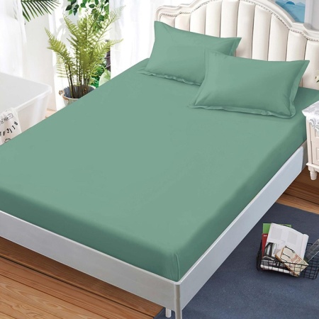 Чаршаф с ластик и 2 калъфки за възглавници Junne Mint 180x200 cm (Finet)