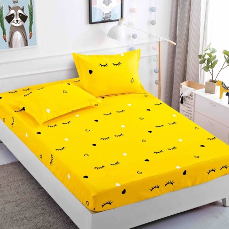 Чаршаф с ластик и 2 калъфки за възглавници Lash 90x200 cm (Finet)