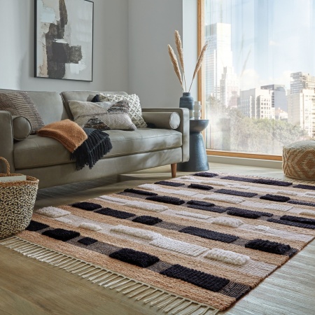 Medina Blocks Black Blocks Килим 160x230 cm, Flair Rugs