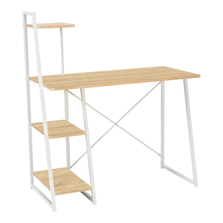 Бюро с рафтове, Deckstor, Pako World, бяло, 102x50x117 см
