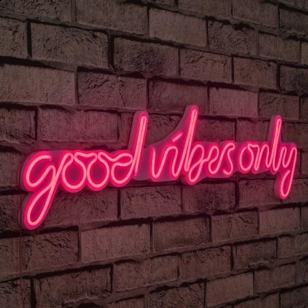 Декоративен LED аксесоар за стена Good Vibes Only Pink 76x19x2 cm