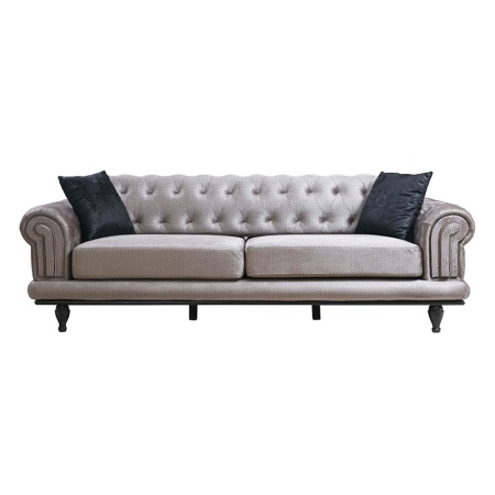 Диван за 3 места PWF-0522 сиво - черно 230x95x78см