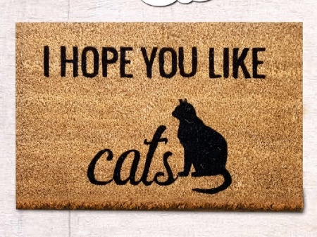 Изтривалки за вход, 40x60 cm, изработени от кокосови влакна, You Like Cats