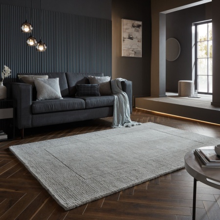 Килим с текстурирана вълнена рамка СИВО МАРЛ 200X290 см, Flair Rugs