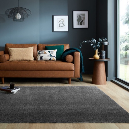 Килим Sheen в тъмен сив цвят 80X150 см, Flair Rugs