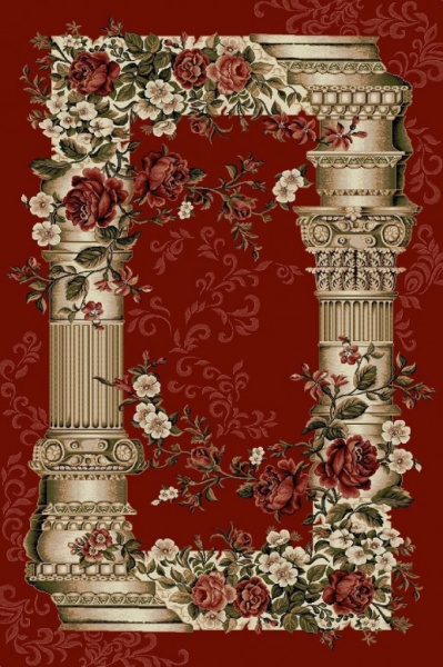 Класически килим, Лотос колони червен, 150x230 см
