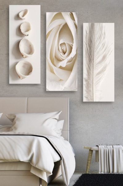 Комплект картини от платно (3 части) MDF0086 Многоцветен 70x50 cm