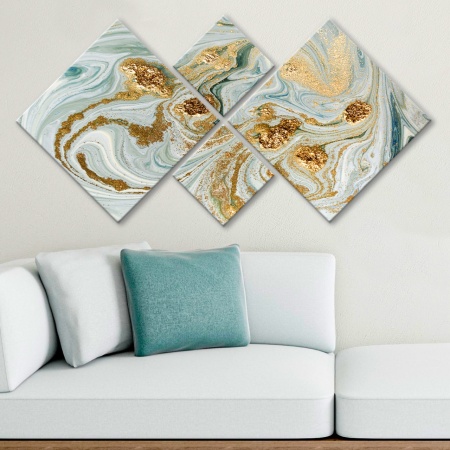 Комплект картини от платно (4 части) 4MDF665277676 Многоцветен 60x115 cm