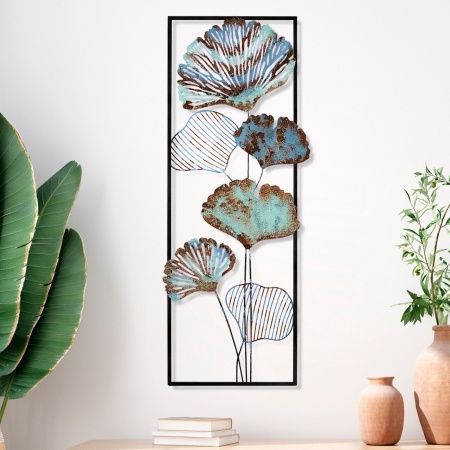 Метална картина Fig Многоцветна 32x90x4 см