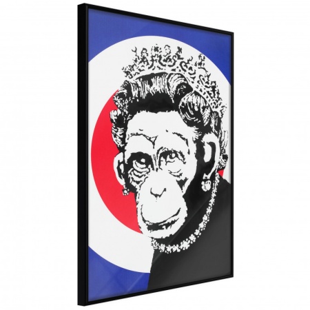 Постер - Banksy: Monkey Queen, с черна рамка, 40x60 см