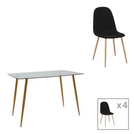 Трапезен комплект от 5 части, Chloe-Bella, Pako World, естествен цвят, 120x70x75 см
