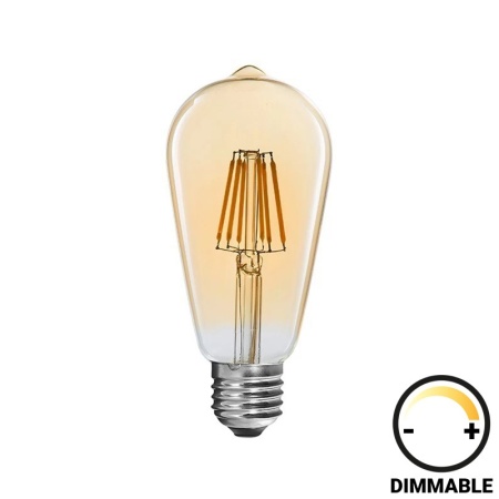 LED крушка ST64 с възможност за димиране 4W E27 кехлибар 6.4x6.4x6.4x14.7 cm