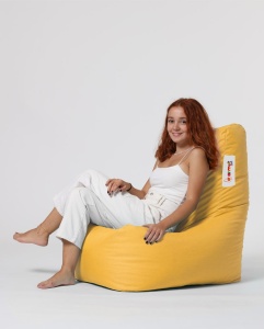 Градински фотьойл пуф Diamond Yellow 60x90x35 cm - Img 4