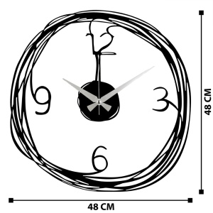 Декоративен метален стенен часовник Gergo Black 48x48 cm - Img 8