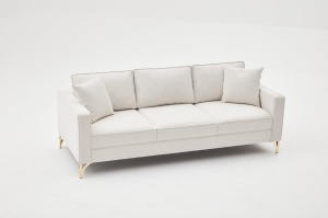 Диван за 3 места Берлин Крем 220x83x91 см - Img 5