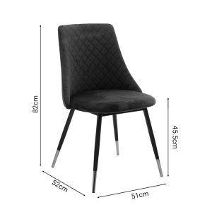 Кадифен стол Giselle Giselle Pako World Black 52x51x82 cm - Img 8
