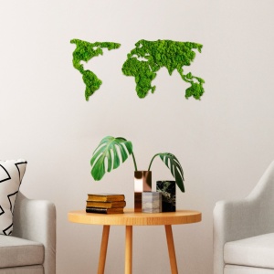 Картина от дърво с мъхове World Verde 70x32 см - Img 4