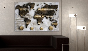 Картина от корк - Golden Journey [Cork Map] 60x40 см - Img 2