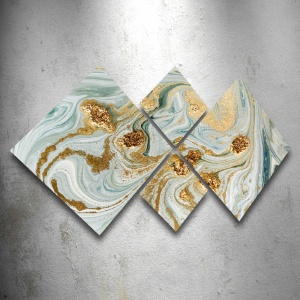 Комплект картини от платно (4 части) 4MDF665277676 Многоцветен 60x115 cm - Img 2