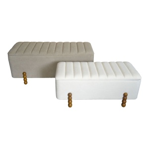 Комплект от 2 табуретки с място за съхранение Daph Pako World Beige 110x46x45 cm