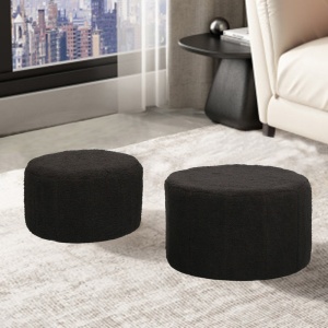 Комплект от 2 табуретки 2 бр Gabello boucle Black 44x44x26,5 cm - Img 2