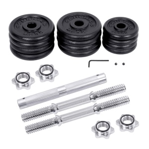 Комплект от 2 части гири 2x15 кг, Songmics, черен, 35x16x16 см - Img 5
