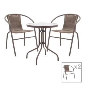 Комплект от 3 броя градинска маса и столове Obbi-Watson Maro 60x60x70 см