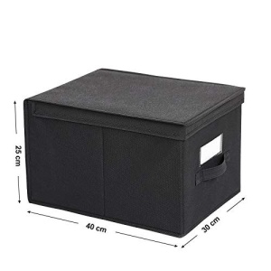 Комплект от 3 сгъваеми кутии за съхранение, Songmics, Черен, 40x30x25 см - Img 5