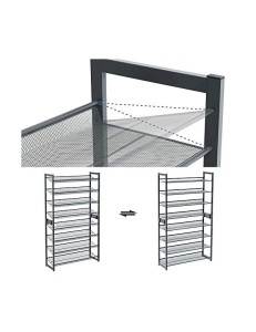 Комплект 2 стелажа за обувки, Songmics, 8 рафта, Метал, LMR08GB, 92 x 30 x 163 см - Img 6
