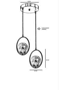 Люстра Ring 2 Li Тепсили Бал Къмли Ескитме Шарки Армия - Img 4