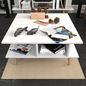 Масичка за кафе Akya Coffee Table - Бял - Img 4