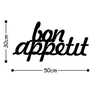 Метална декорация за стена Bon Appetit Bon Appetit 1 Black 50x30 cm - Img 3