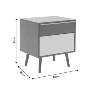 Нощно шкафче Настия Тъмен орех 48x39x53 см - Img 7