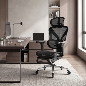 Офисен стол с двойна облегалка, B2B, черен, 73x71,5x128 см