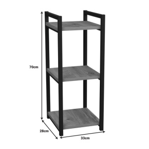 Подов рафт Черен метал Pako World Natural 33x28x70 cm - Img 6